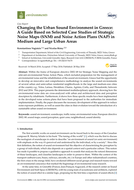 A Guide Based on Selected Case Studies of Strategic Noise Maps (SNM) and Noise Action Plans (NAP) in Medium and Large Urban Areas