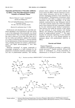 Separation and Detection of Macrolide Antibiotics by HPLC Using