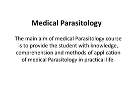 Medical Parasitology