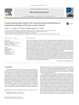 A Multi-Spectroscopic Study for the Characterization and Definition of Production Techniques of German Ceramic Sherds