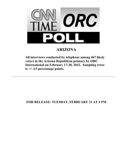 CNN/TIME/ORC International Poll -- February 17 to February 20, 2012 Likely Voter Question 1