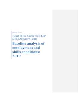 Baseline Analysis of Employment and Skills Conditions
