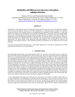 Similarities and Differences in Microwave and Optical Radiation Detection