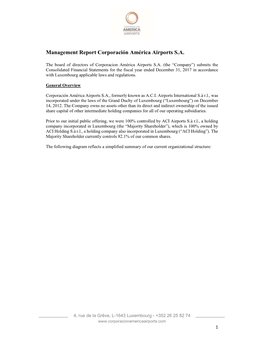 Management Report Corporación América Airports S.A