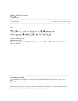 The Reactivity of Boron and Aluminum Compounds with Silica Gel Surfaces Jeannine M