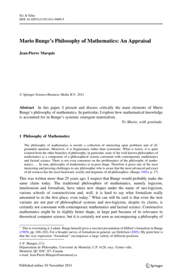 Mario Bunge's Philosophy of Mathematics: an Appraisal