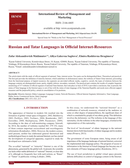 Russian and Tatar Languages in Official Internet-Resources