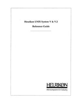 Helrik9n Microcomputers for Industry Heurikon T~!X - Reference Guide