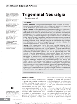 Trigeminal Neuralgia