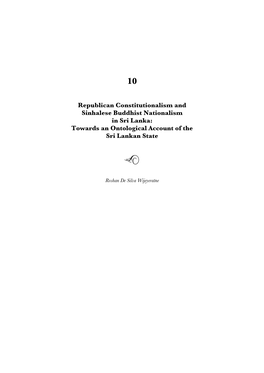 Republican Constitutionalism and Sinhalese Buddhist Nationalism in Sri Lanka: Towards an Ontological Account of the Sri Lankan State