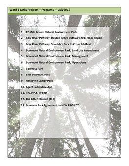 Ward 1 Parks Projects Combined-July2015