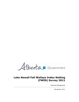Lake Newell Fall Walleye Index Netting (FWIN) Survey 2011