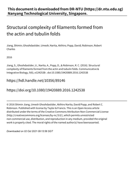 Structural Complexity of Filaments Formed from the Actin and Tubulin Folds