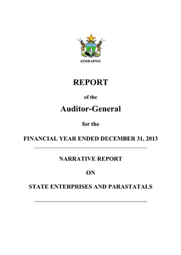 Narrative Report on State Enterprises and Parastatals 2013