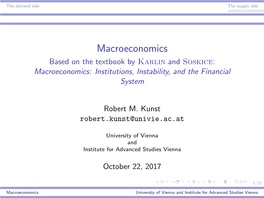 Macroeconomics Based on the Textbook by Karlin and Soskice: Macroeconomics: Institutions, Instability, and the Financial System