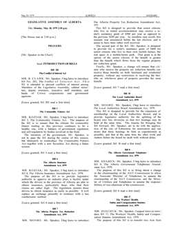 LEGISLATIVE ASSEMBLY of ALBERTA [The House Met at 2:30