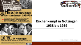 Kirchenkampf in Notzingen 1938 Bis 1939