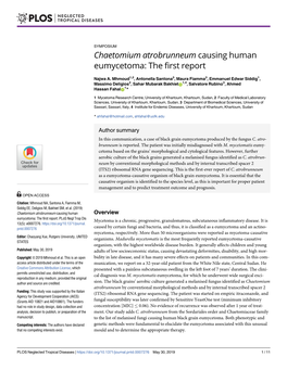 Chaetomium Atrobrunneum Causing Human Eumycetoma: the First Report