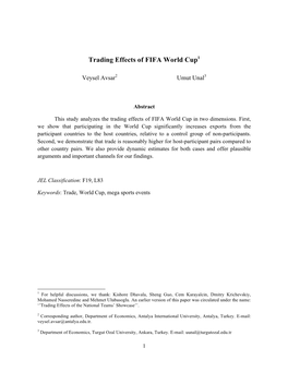 Trading Effects of FIFA World Cup1