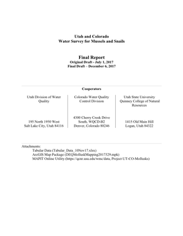 Final Report Original Draft - July 1, 2017 Final Draft – December 6, 2017