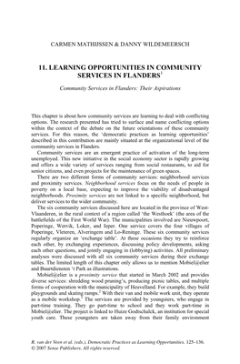 11. Learning Opportunities in Community Services in Flanders1