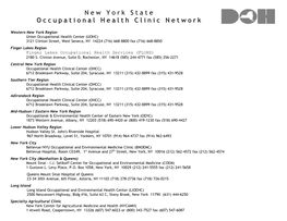 New York State Occupational Health Clinic Network