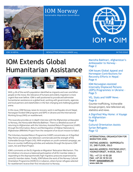 IOM Norway Newsletter Spring-Summer 2015