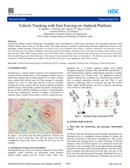 Vehicle Tracking with Geo Fencing on Android Platform D