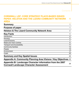 Helston & Lizard Place Based Issues Paper