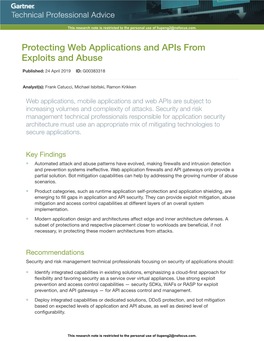 Protecting Web Applications and Apis from Exploits and Abuse