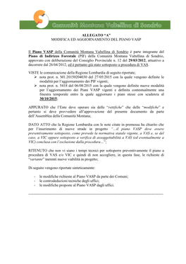 Allegato “A” Modifica Ed Aggiornamento Del Piano Vasp