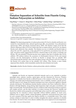 Flotation Separation of Scheelite from Fluorite Using Sodium Polyacrylate As Inhibitor