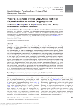 Vector-Borne Viruses of Pulse Crops, with a Particular Emphasis on North American Cropping System