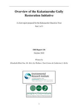 Overview of the Kukutaaruhe Gully Restoration Initiative