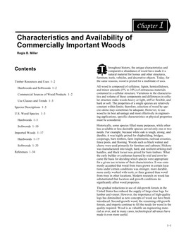 Characteristics and Availability of Commercially Important Woods Regis B