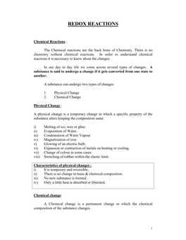 Redox Reactions