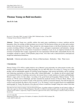 Thomas Young on Fluid Mechanics