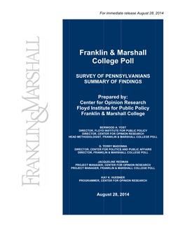 Franklin & Marshall College Poll (August 18