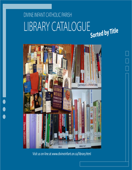 Cover Page Binder Catalogue and Sections