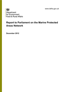 Report to Parliament on the Marine Protected Areas Network