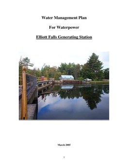 Water Management Plan