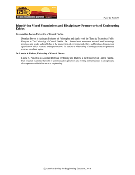 Identifying Moral Foundations and Disciplinary Frameworks of Engineering Ethics