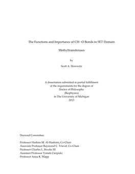 The Functions and Importance of CH···O Bonds in SET Domain Methyltransferases
