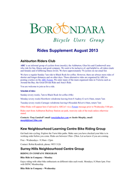 Rides Supplement August 2013