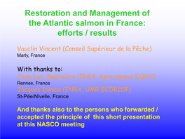 Requirements for the Restoration of Salmon Populations (2)