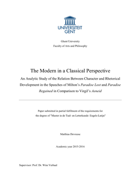 The Modern in a Classical Perspective