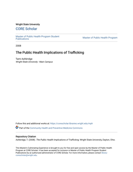 The Public Health Implications of Trafficking