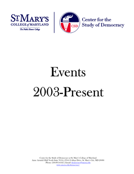 Events 2003-Present
