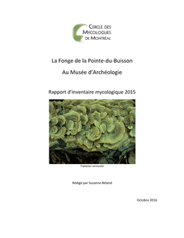 Cercle Des Mycologues-Rapport D'inventaire