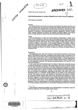 Phytogeographical Characteristics of the Guianan Forest